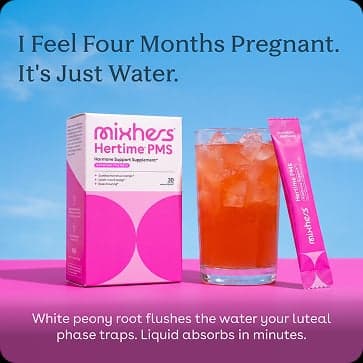 Mixhers Hertime PMS ad — I Feel Four Months Pregnant. It's Just Water.